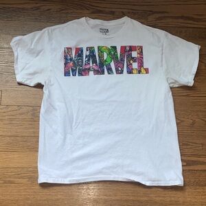 Marvel Multicolor Logo White Tee